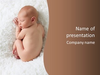 A Baby Is Sleeping On A White Blanket PowerPoint Template