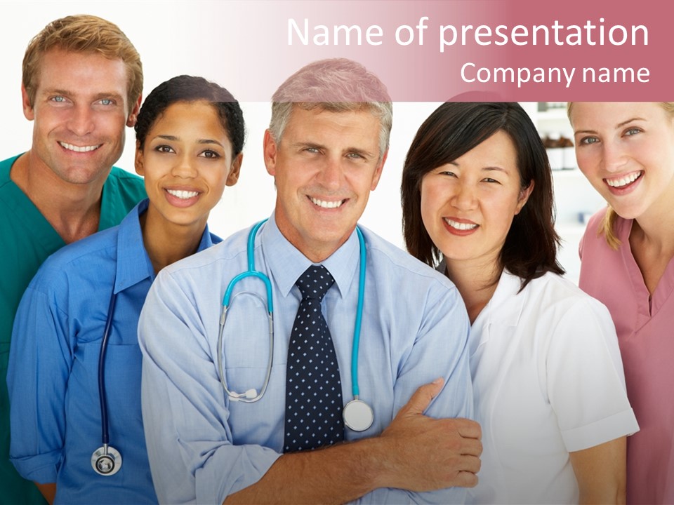 A Group Of Doctors Standing Next To Each Other PowerPoint Template