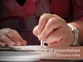 Pen Hands Letter PowerPoint Template