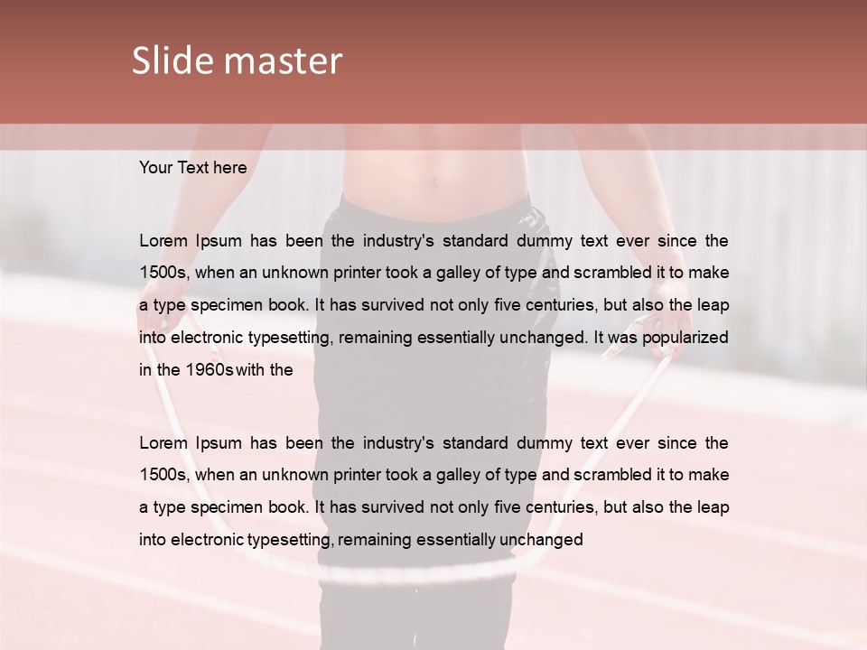 Action Muscular Build Caucasian PowerPoint Template