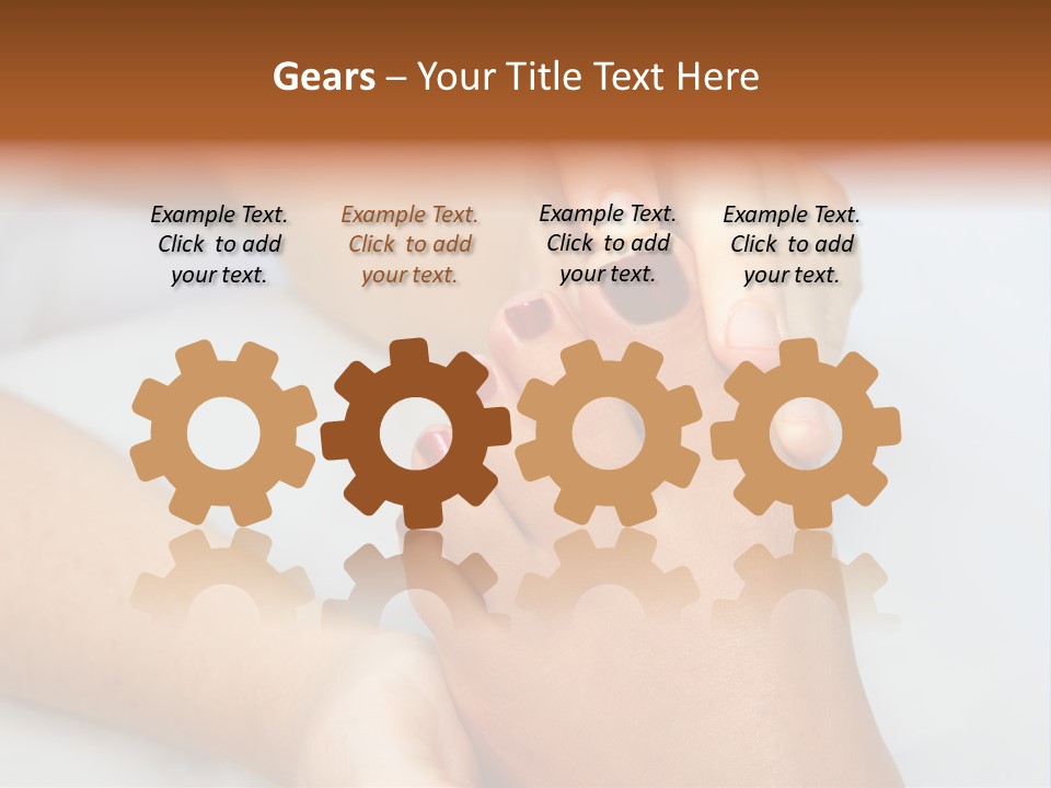 A Woman's Feet With A Red Manicure PowerPoint Template