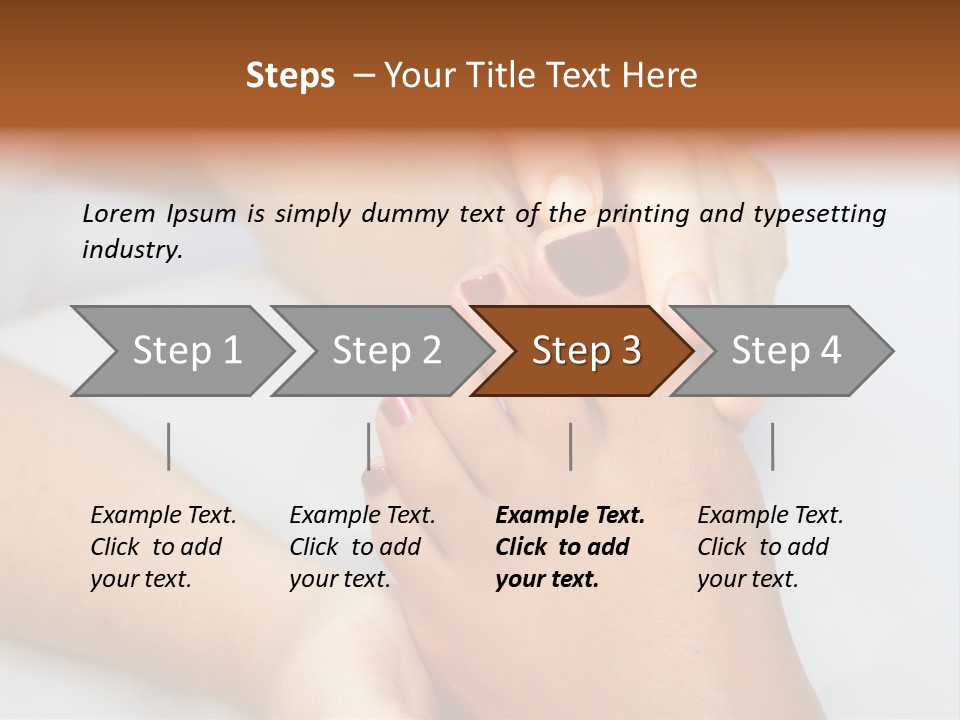 A Woman's Feet With A Red Manicure PowerPoint Template