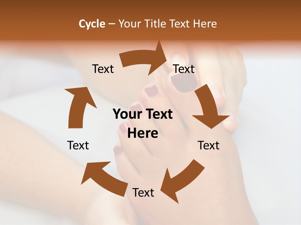 A Woman's Feet With A Red Manicure PowerPoint Template