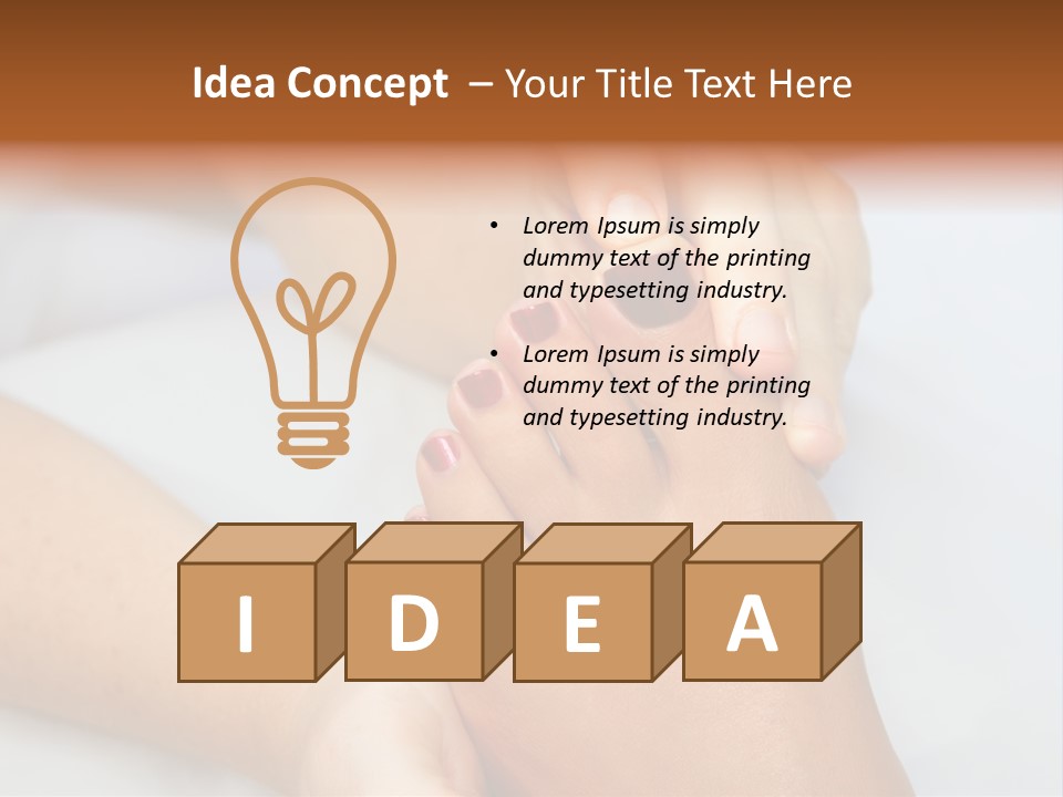 A Woman's Feet With A Red Manicure PowerPoint Template