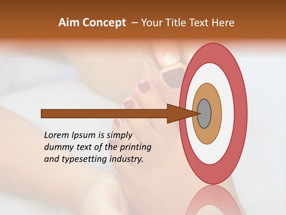 A Woman's Feet With A Red Manicure PowerPoint Template