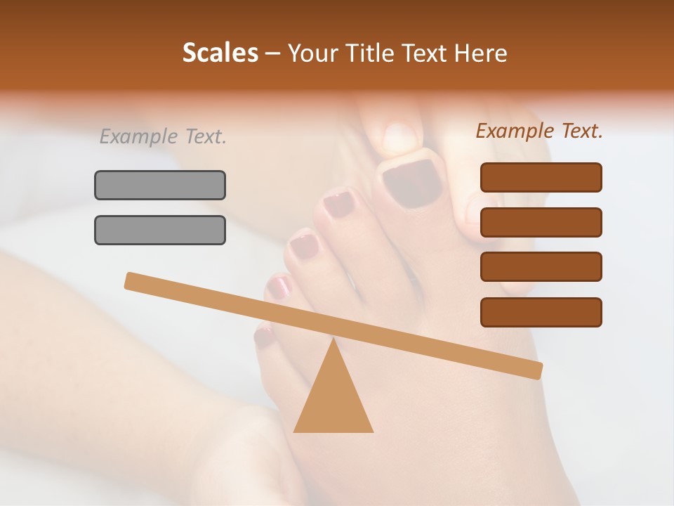 A Woman's Feet With A Red Manicure PowerPoint Template