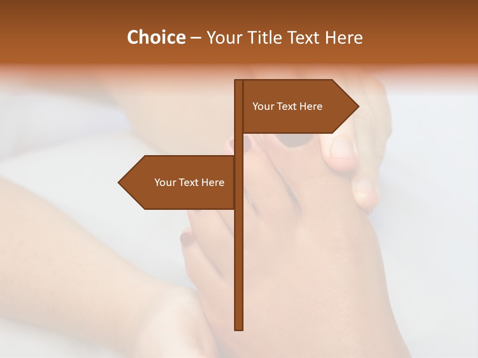 A Woman's Feet With A Red Manicure PowerPoint Template