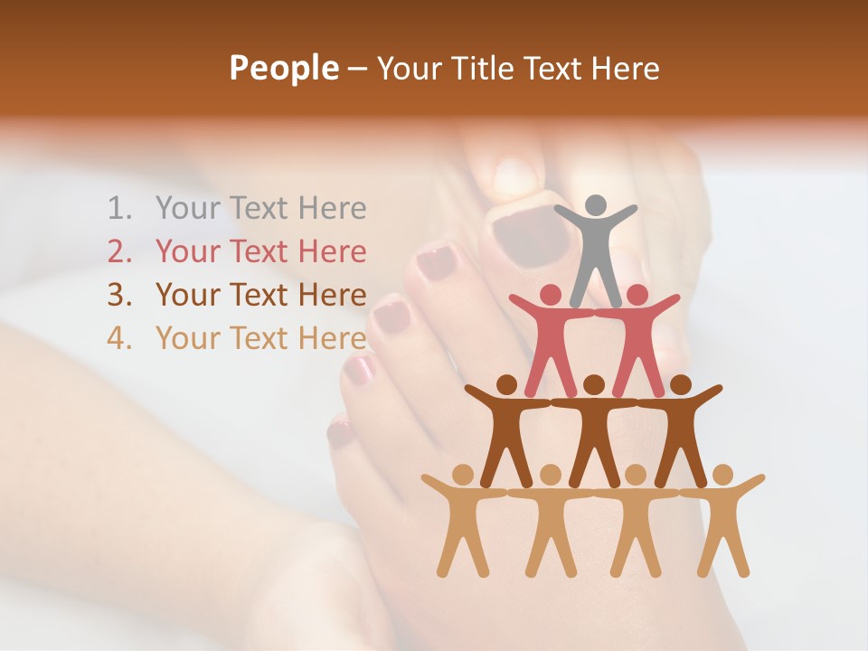 A Woman's Feet With A Red Manicure PowerPoint Template