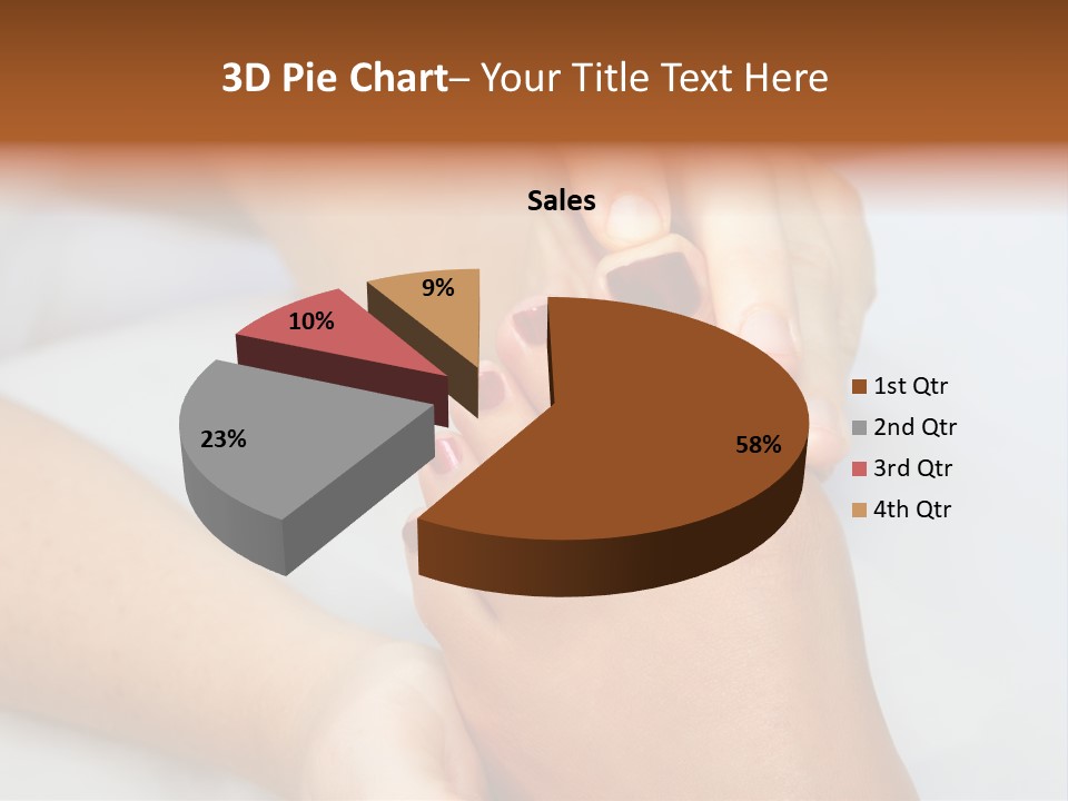 A Woman's Feet With A Red Manicure PowerPoint Template