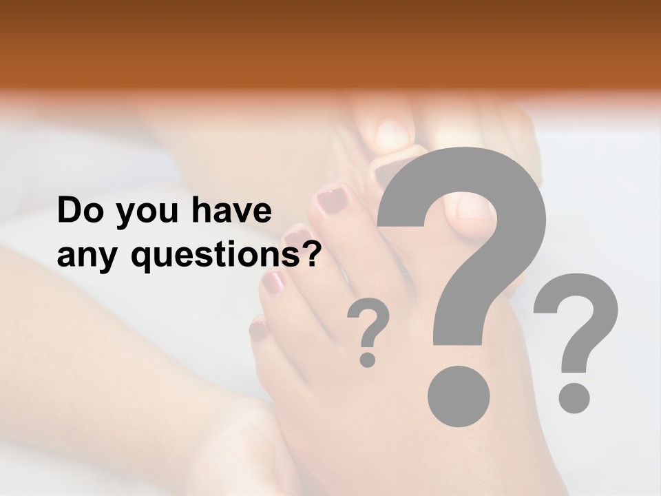 A Woman's Feet With A Red Manicure PowerPoint Template