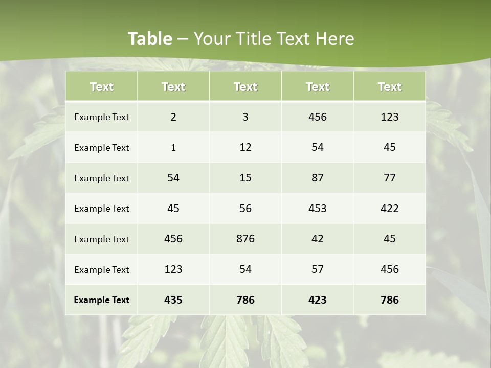 Backgrounds Leaf Marijuana PowerPoint Template