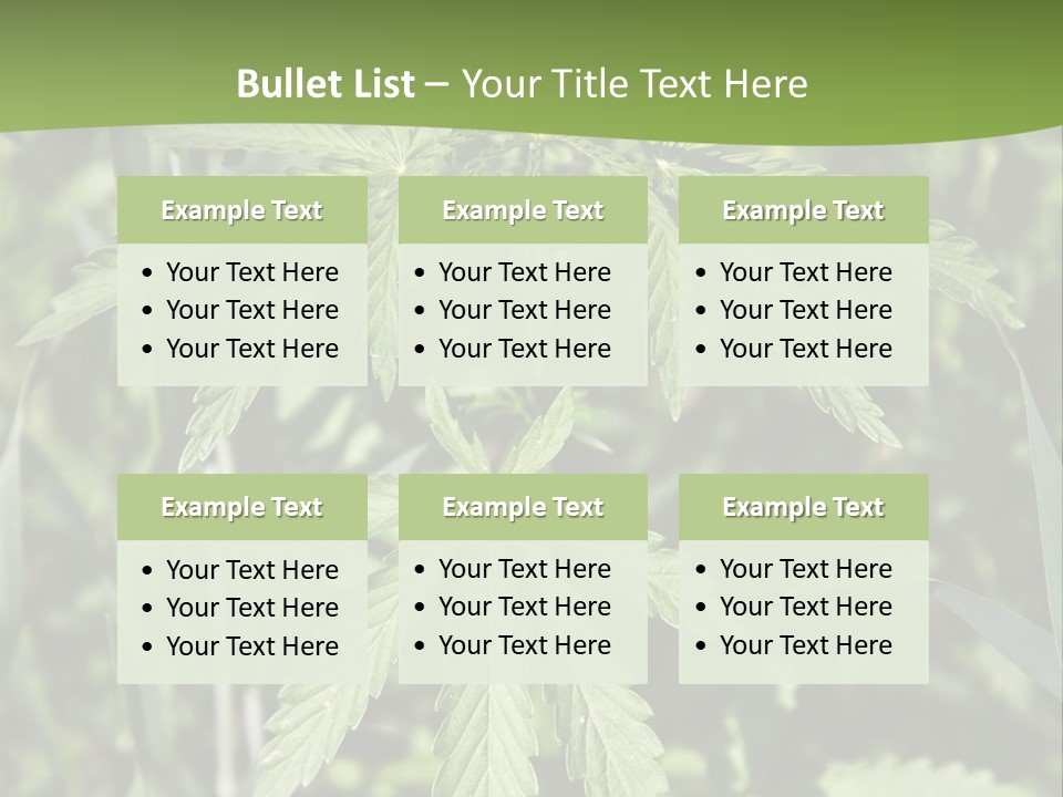 Backgrounds Leaf Marijuana PowerPoint Template