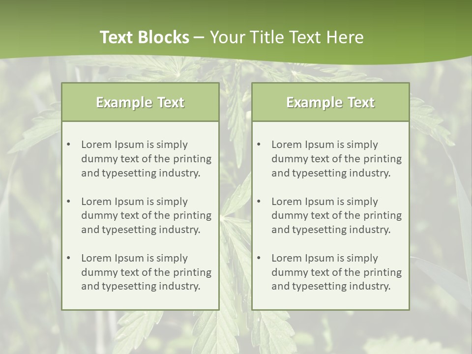 Backgrounds Leaf Marijuana PowerPoint Template