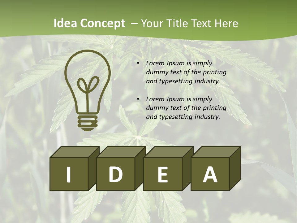 Backgrounds Leaf Marijuana PowerPoint Template