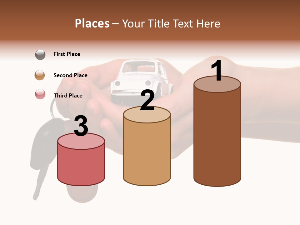 A Person Holding A Car Key In Their Hand PowerPoint Template