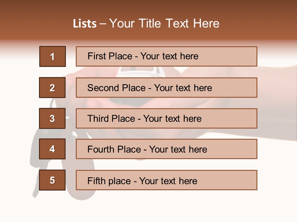 A Person Holding A Car Key In Their Hand PowerPoint Template