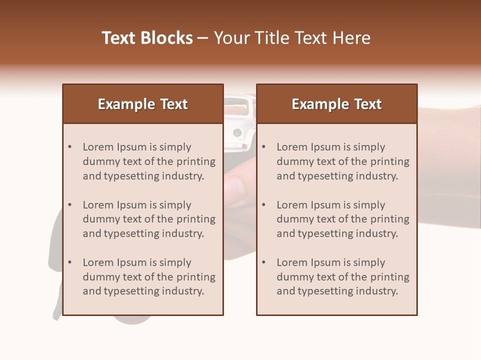 A Person Holding A Car Key In Their Hand PowerPoint Template
