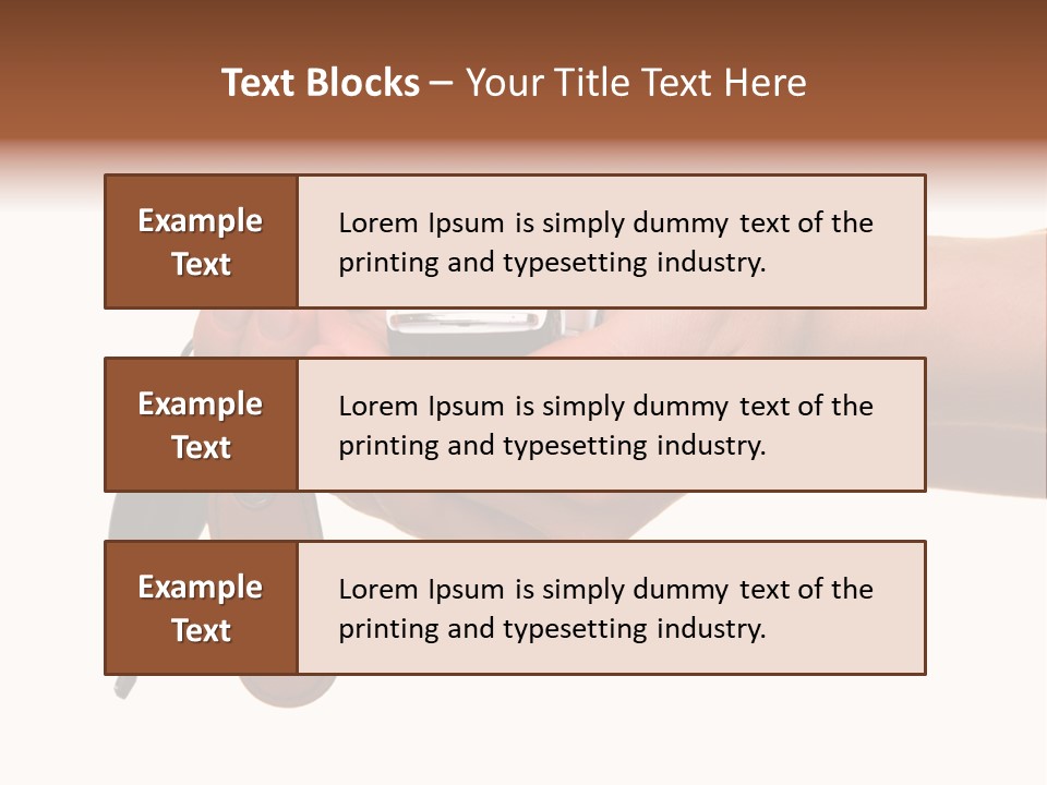 A Person Holding A Car Key In Their Hand PowerPoint Template