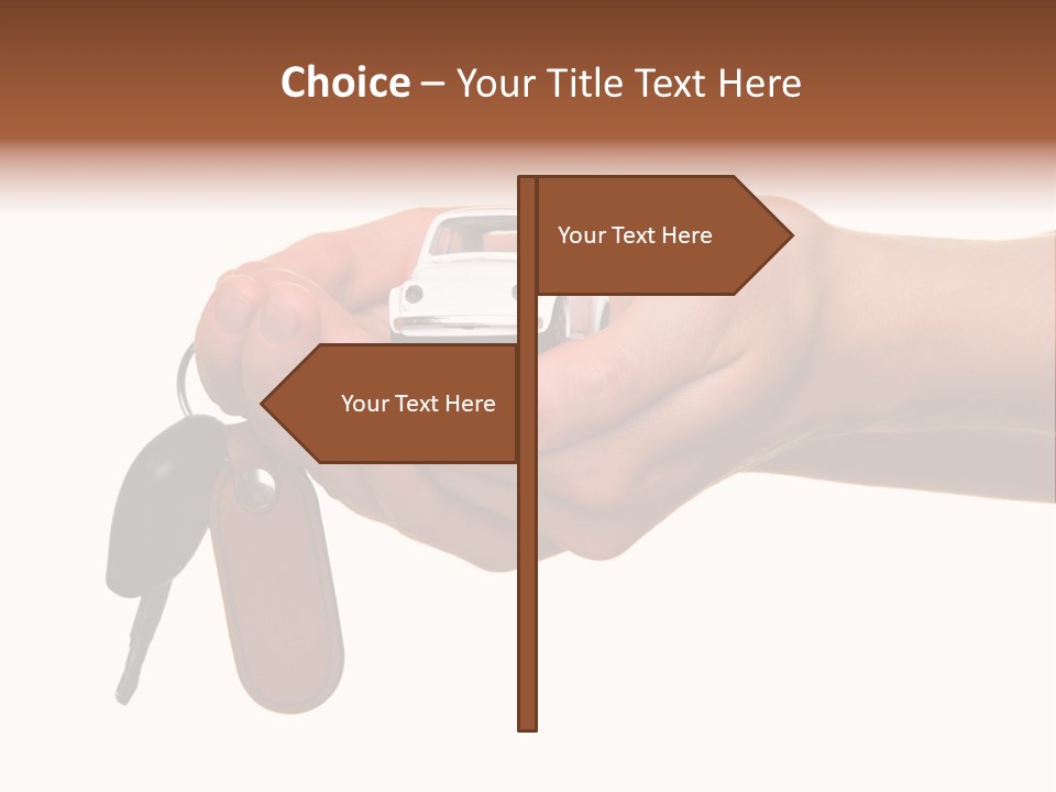 A Person Holding A Car Key In Their Hand PowerPoint Template