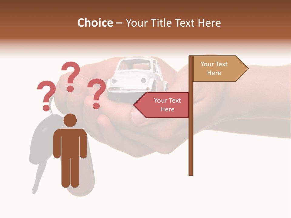 A Person Holding A Car Key In Their Hand PowerPoint Template