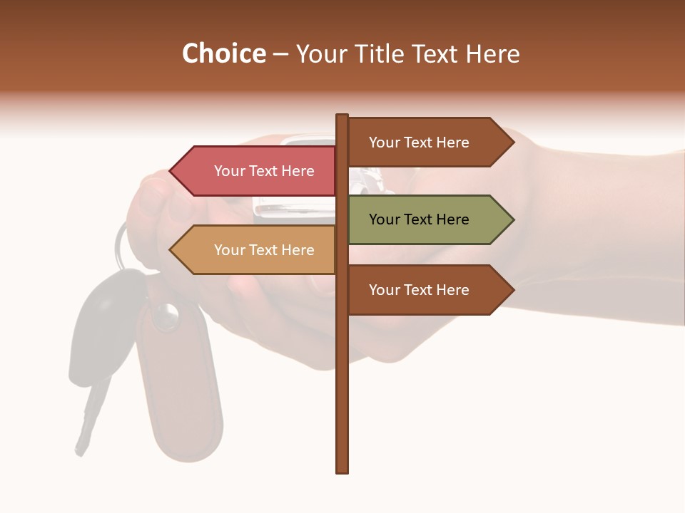 A Person Holding A Car Key In Their Hand PowerPoint Template