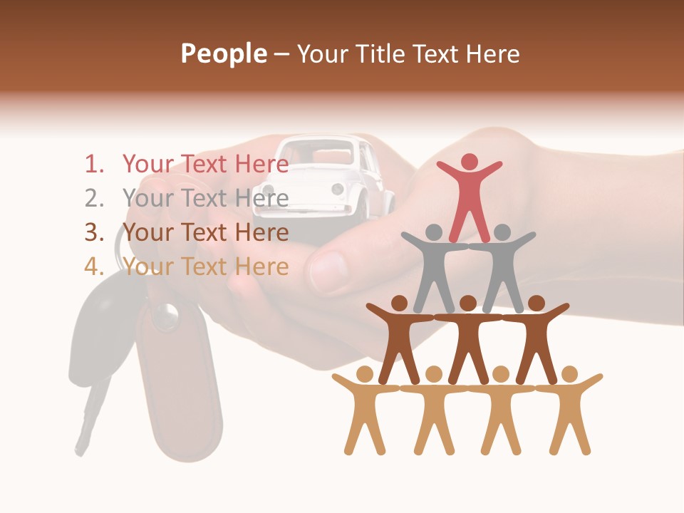 A Person Holding A Car Key In Their Hand PowerPoint Template