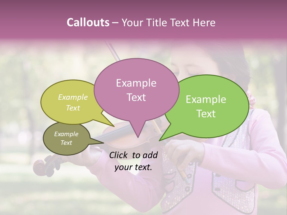 Pretty Viola Face PowerPoint Template