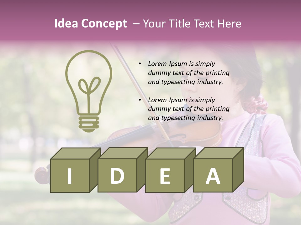 Pretty Viola Face PowerPoint Template