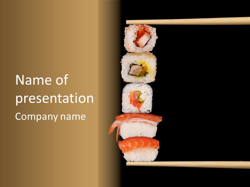 Japanese Chopsticks Trendy PowerPoint Template