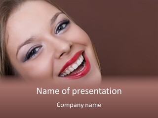 Happy Portrait Dark Background PowerPoint Template