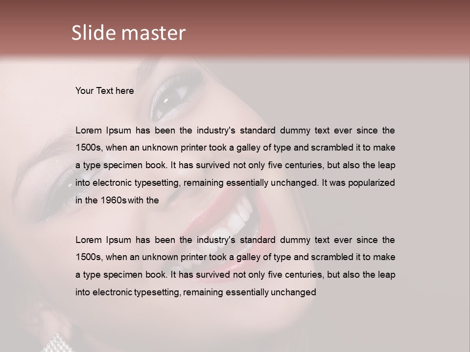 Happy Portrait Dark Background PowerPoint Template