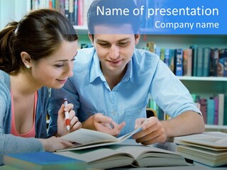 Woman College Book PowerPoint Template