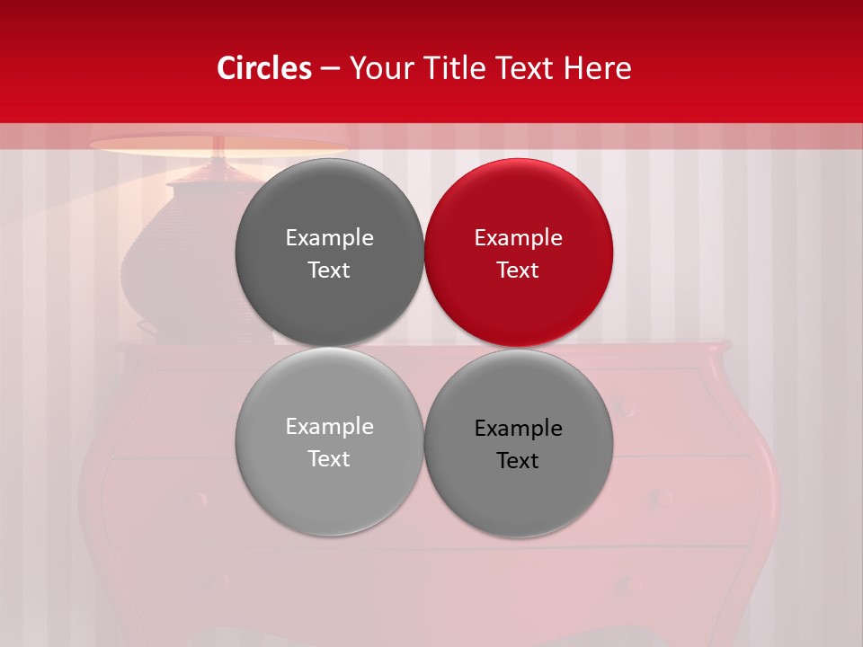 A Red Dresser With A Lamp On Top Of It PowerPoint Template