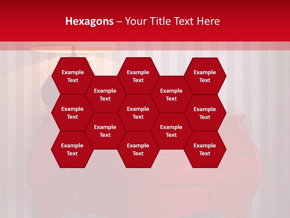 A Red Dresser With A Lamp On Top Of It PowerPoint Template