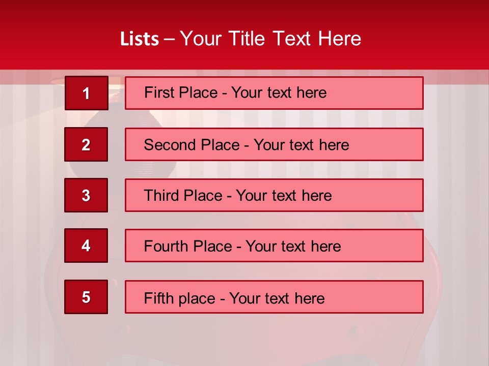 A Red Dresser With A Lamp On Top Of It PowerPoint Template