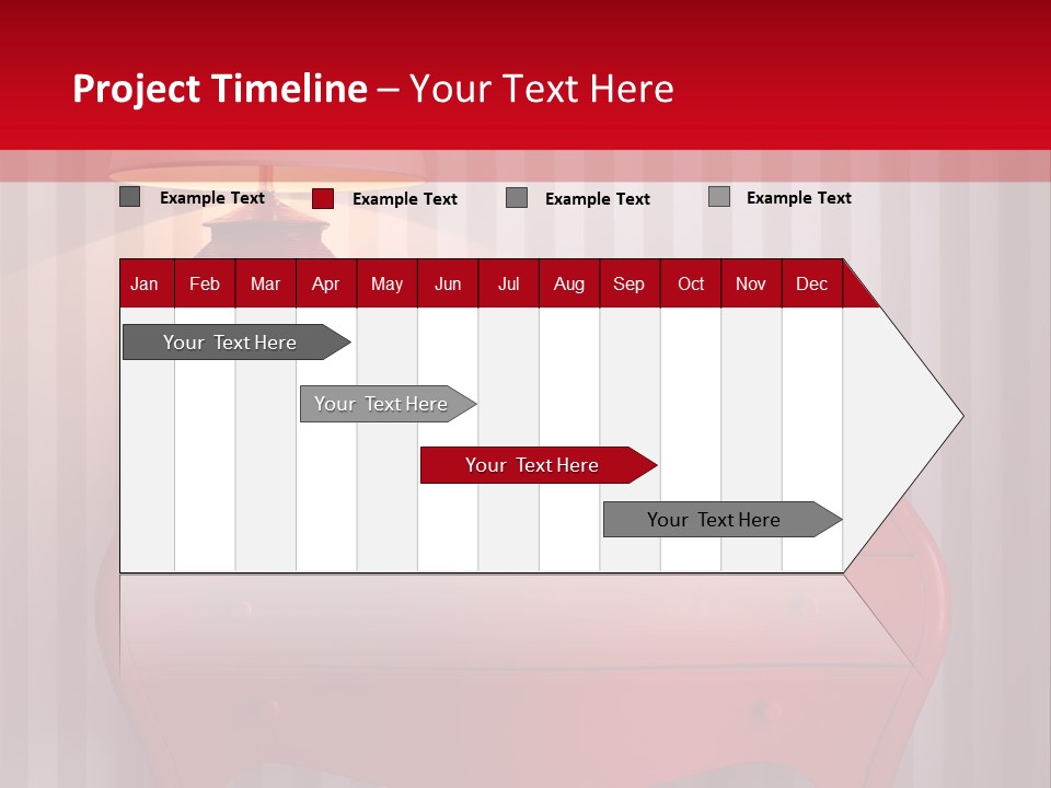 A Red Dresser With A Lamp On Top Of It PowerPoint Template