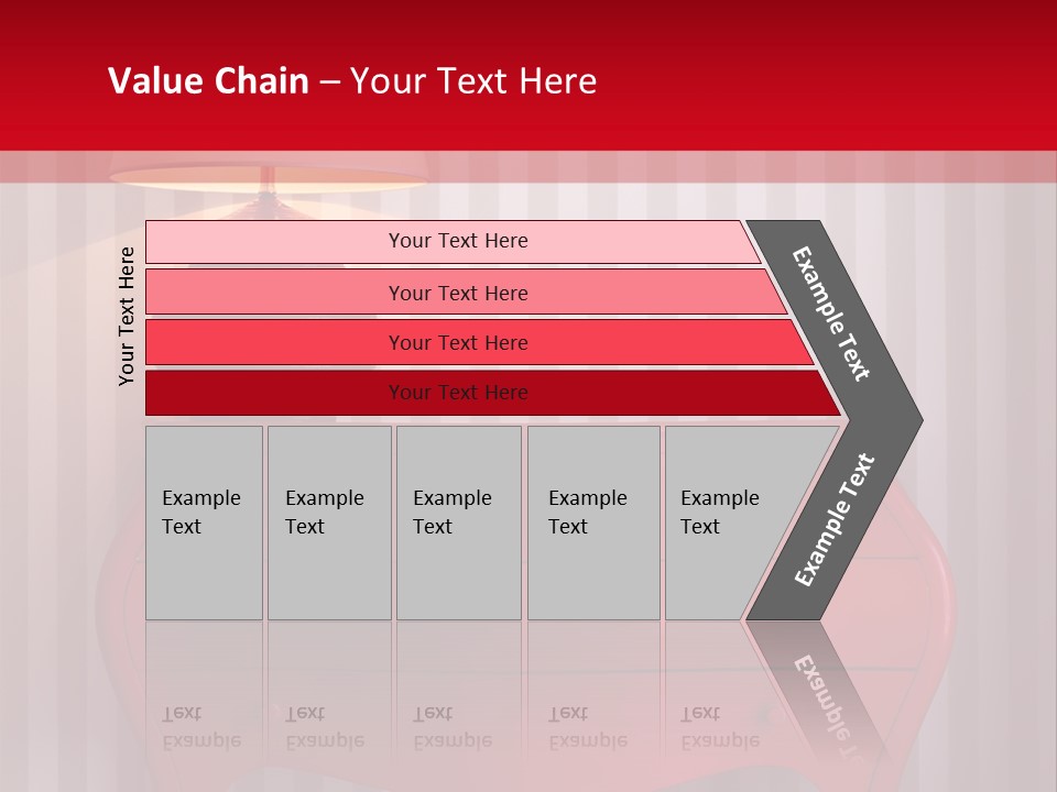 A Red Dresser With A Lamp On Top Of It PowerPoint Template