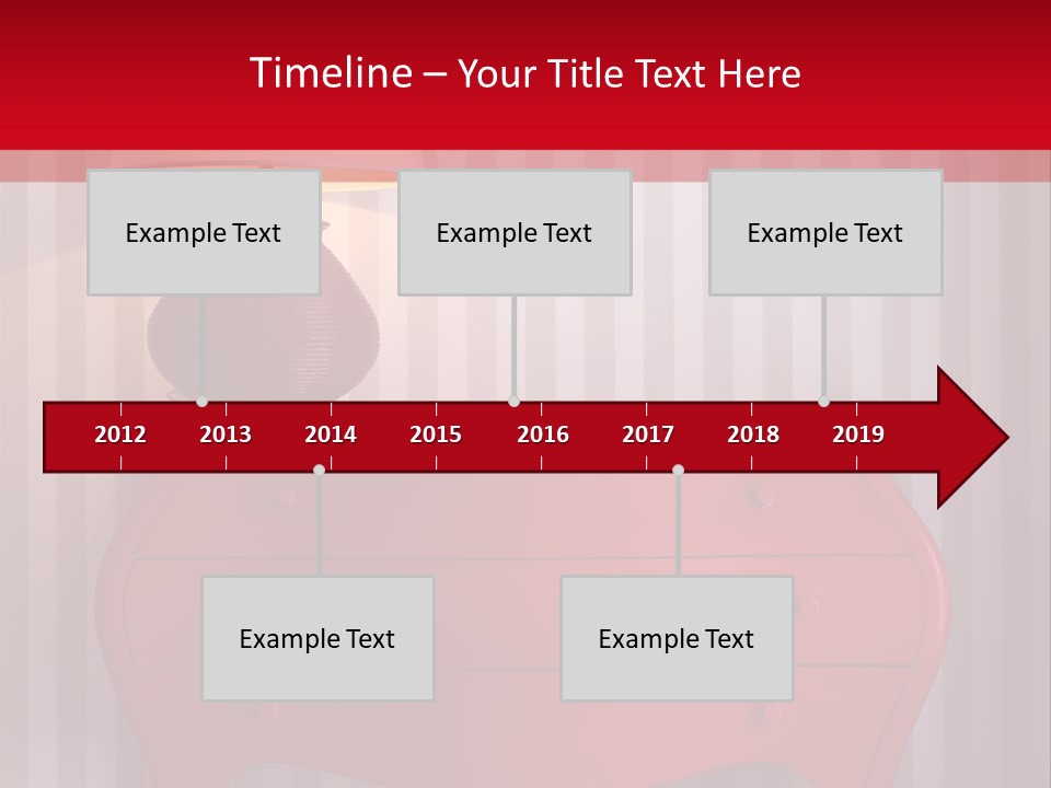 A Red Dresser With A Lamp On Top Of It PowerPoint Template