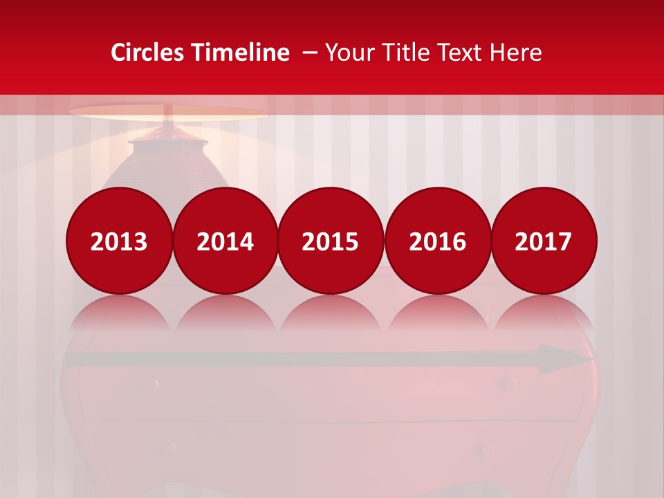 A Red Dresser With A Lamp On Top Of It PowerPoint Template