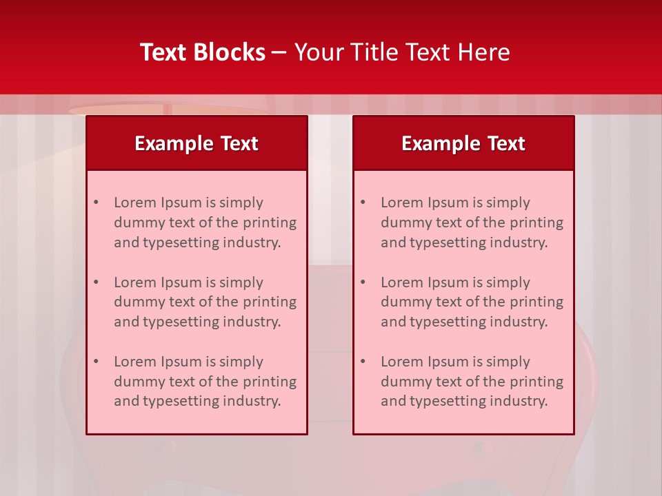 A Red Dresser With A Lamp On Top Of It PowerPoint Template