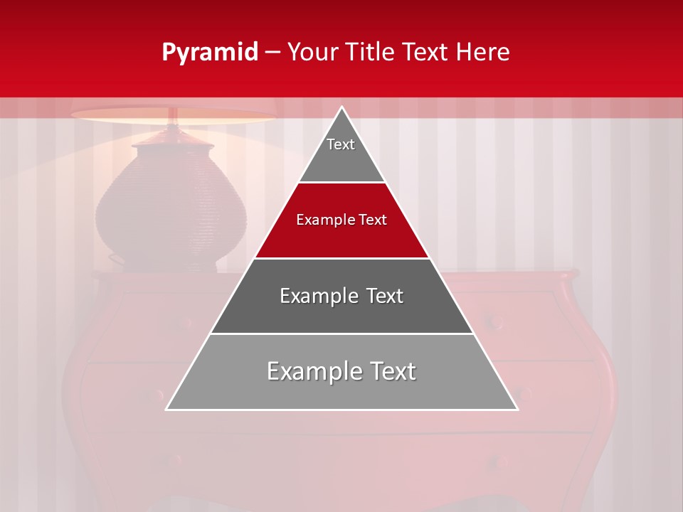 A Red Dresser With A Lamp On Top Of It PowerPoint Template