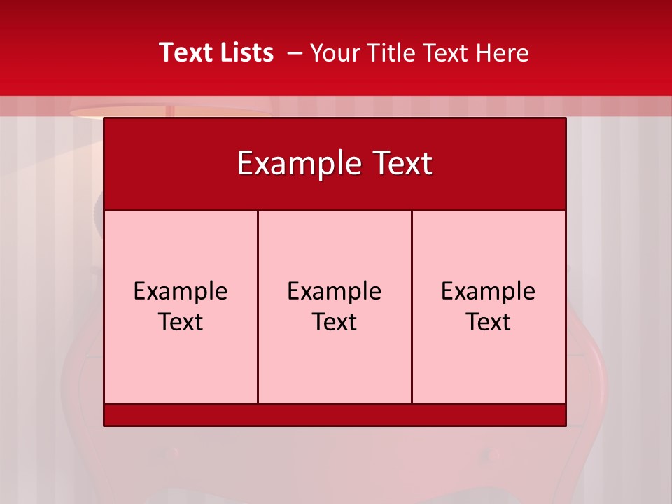 A Red Dresser With A Lamp On Top Of It PowerPoint Template