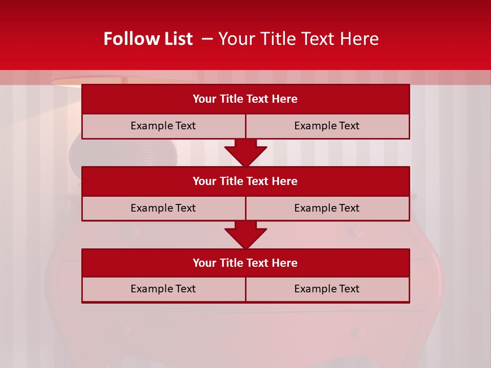 A Red Dresser With A Lamp On Top Of It PowerPoint Template