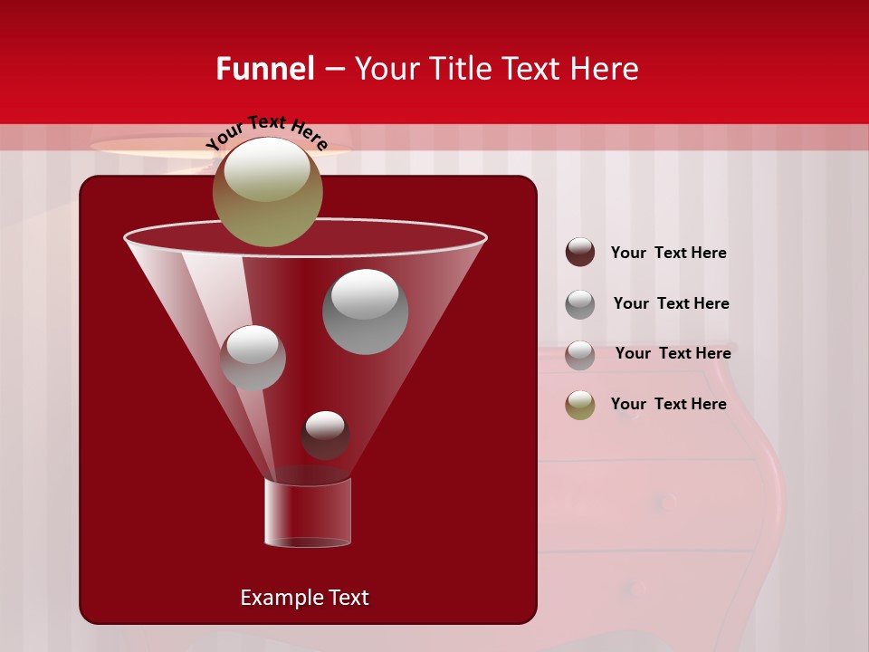 A Red Dresser With A Lamp On Top Of It PowerPoint Template