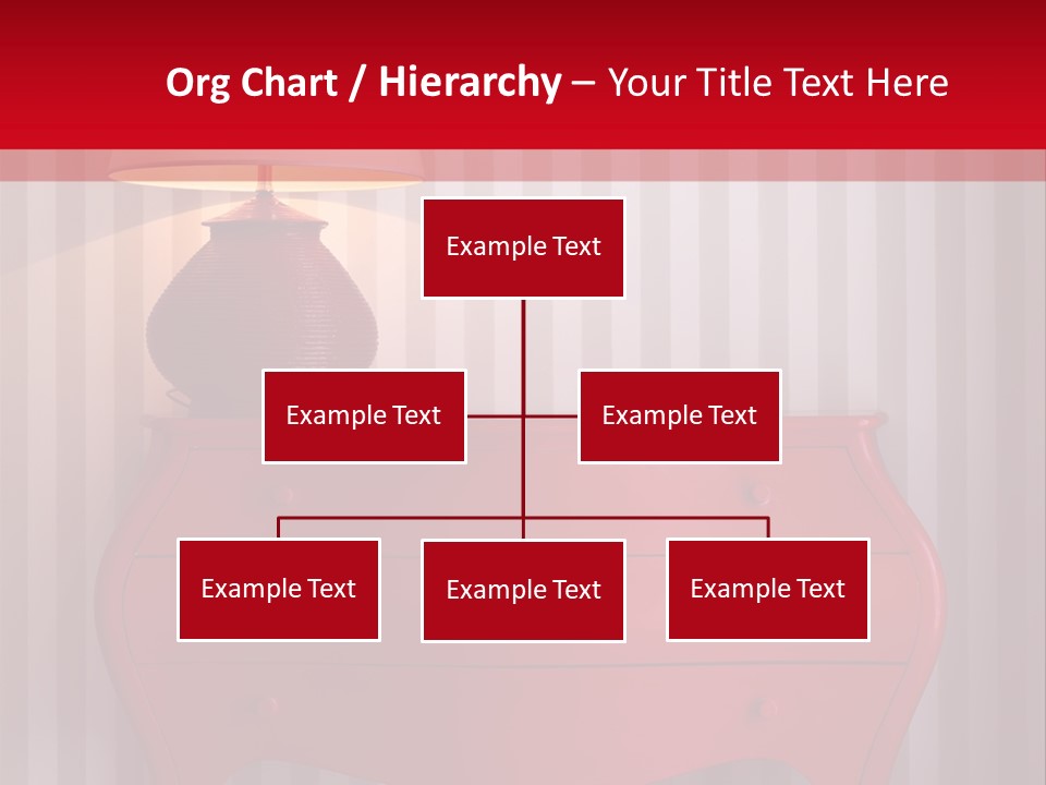 A Red Dresser With A Lamp On Top Of It PowerPoint Template