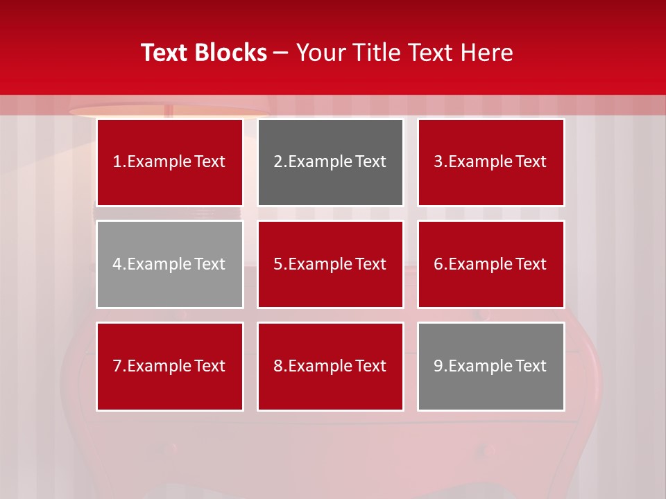 A Red Dresser With A Lamp On Top Of It PowerPoint Template