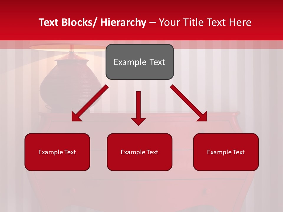A Red Dresser With A Lamp On Top Of It PowerPoint Template