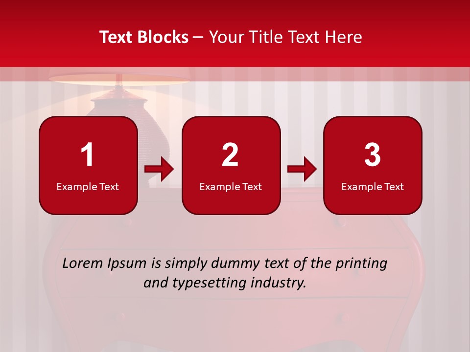 A Red Dresser With A Lamp On Top Of It PowerPoint Template