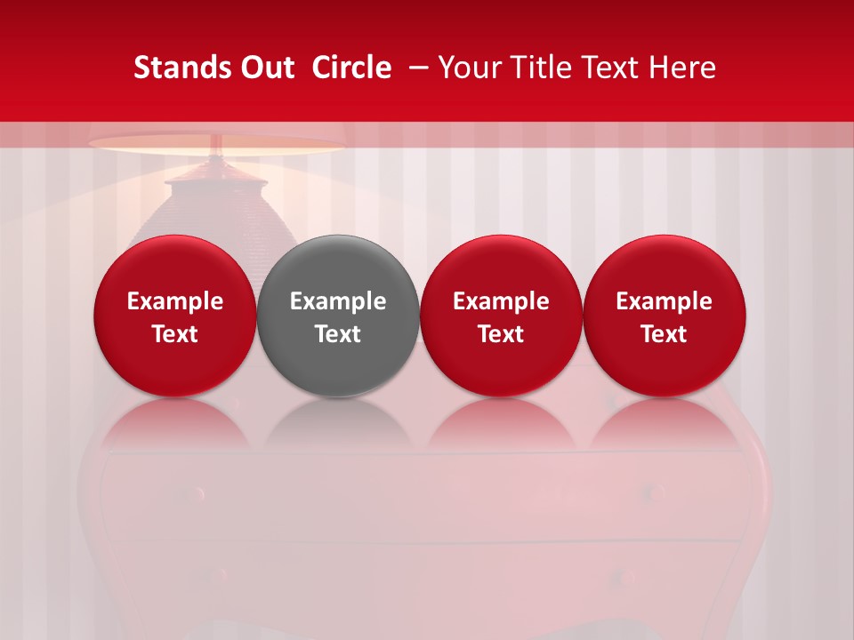 A Red Dresser With A Lamp On Top Of It PowerPoint Template