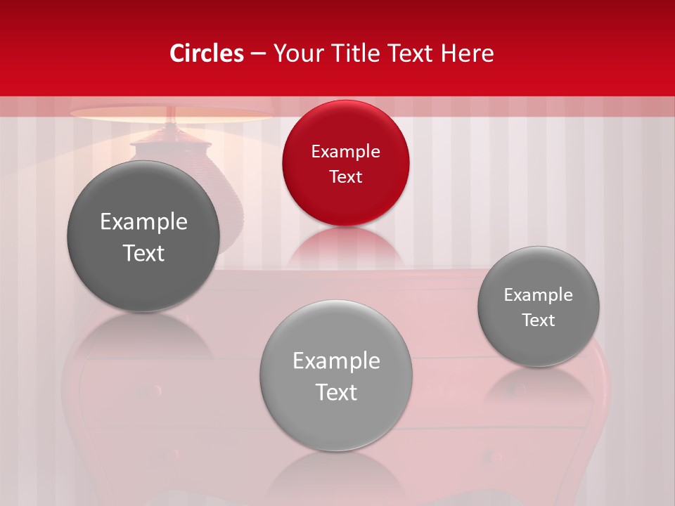 A Red Dresser With A Lamp On Top Of It PowerPoint Template